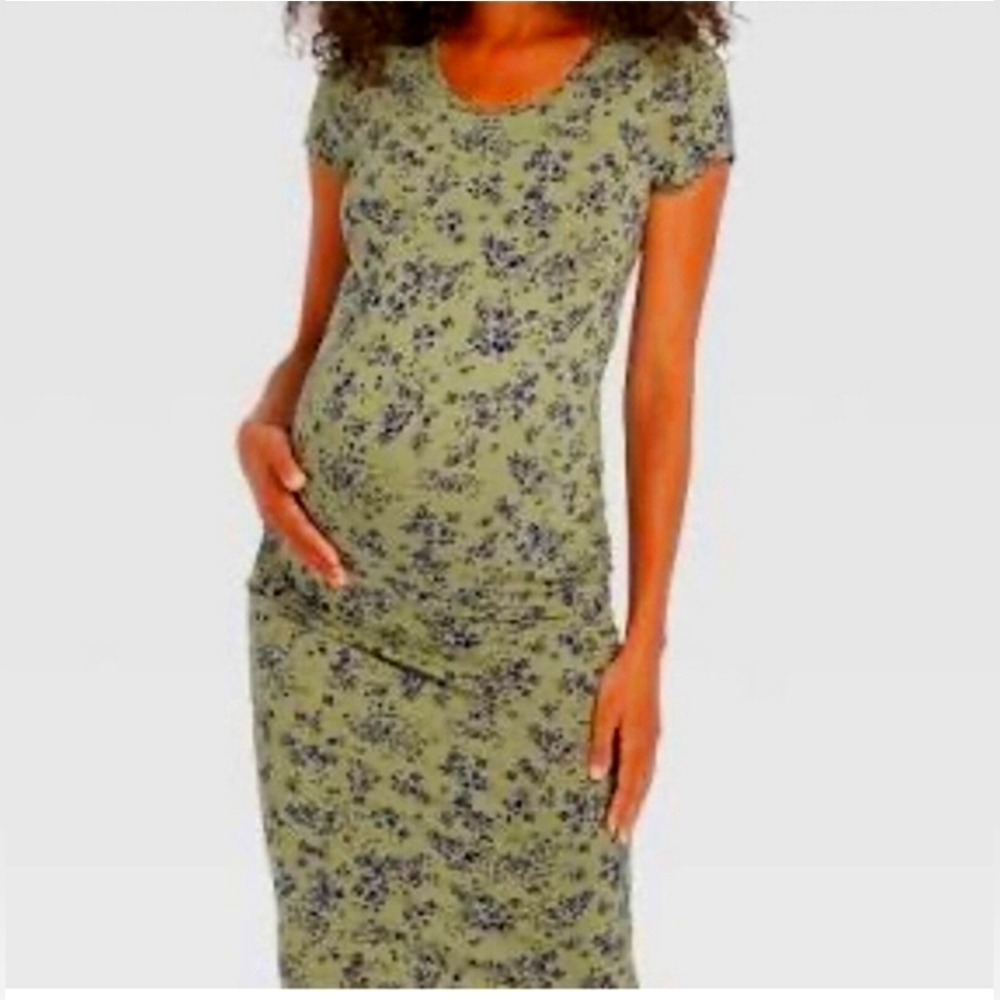 COPY - Ingrid & Isabel Maternity Green Floral Isabel T-Shirt Dress Sz XXL
